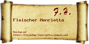 Fleischer Henrietta névjegykártya