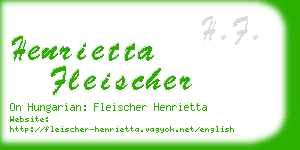 henrietta fleischer business card